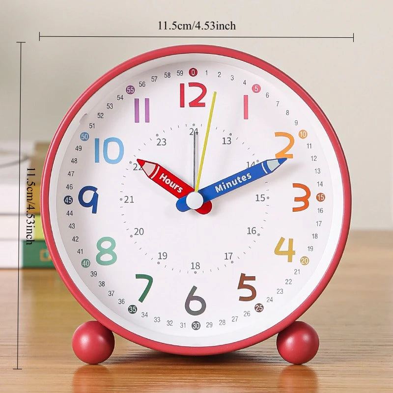 Digital Alarm Clock with Night Light & Radio – Metal Desk Clock Alarm Clock Babs red