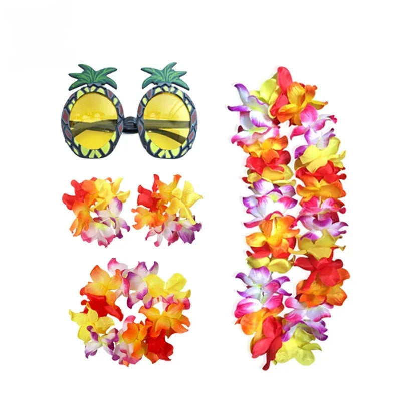 Hawaiian Luau Flower Headband Lei Wreath – Tropical Party Floral Party Headband Babs