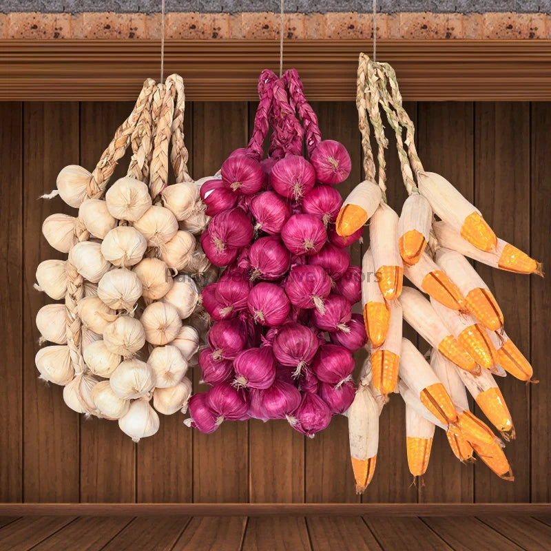 Artificial Foam Vegetable Wall Hanging Decor – Chili, Garlic & Pumpkin Artificial Vegetable Decor Babs