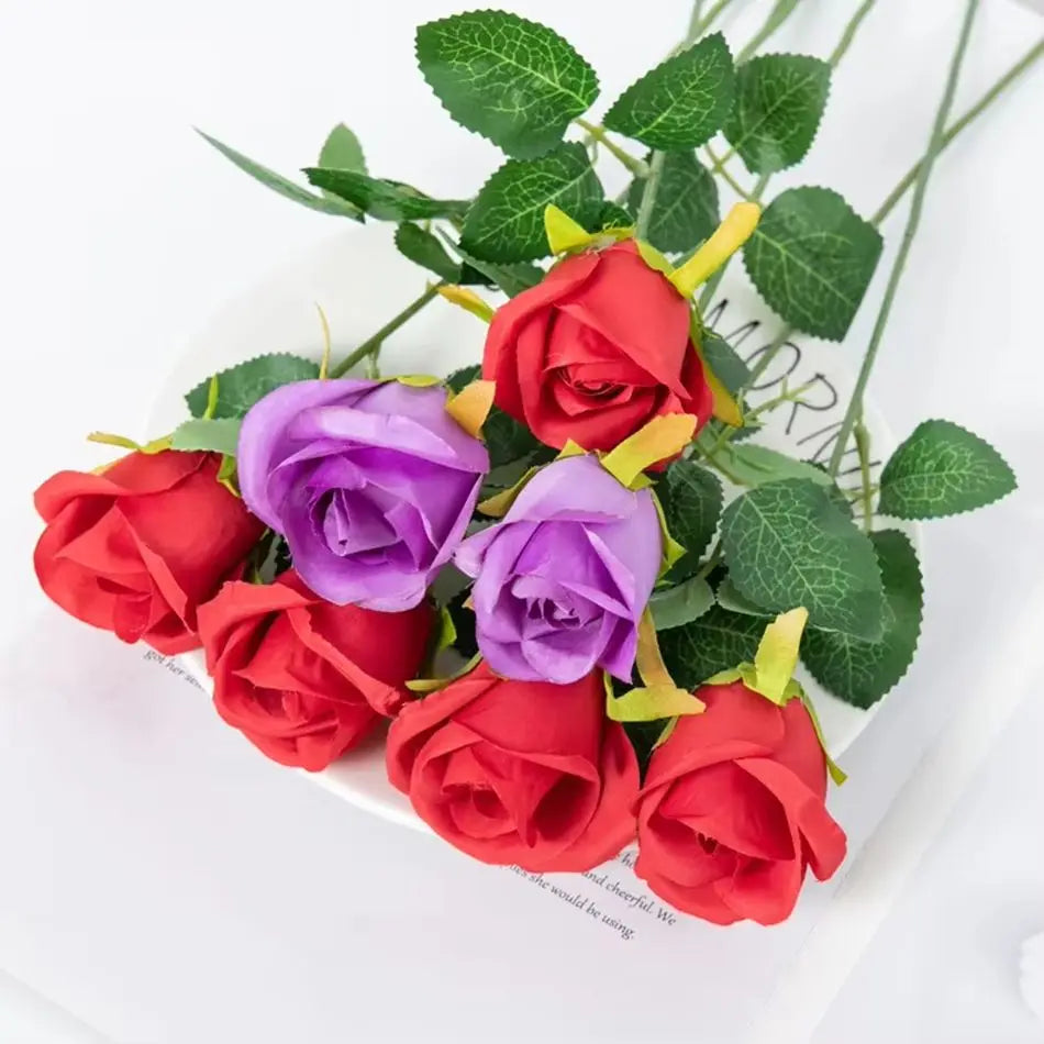 Artificial Silk Rose Bouquet – Wedding & Home Décor, 3–20 Pcs Artificial Flower Bouquet Babs