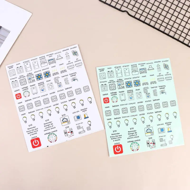 Circuit Breaker Panel Label Stickers – Waterproof PVC 2/5 Sheets Panel Label Stickers Babs
