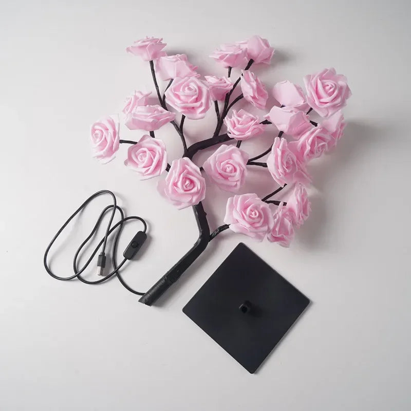 LED Rose Flower Tree USB Night Light – Warm White Table Lamp LED Decorative Lamp Babs