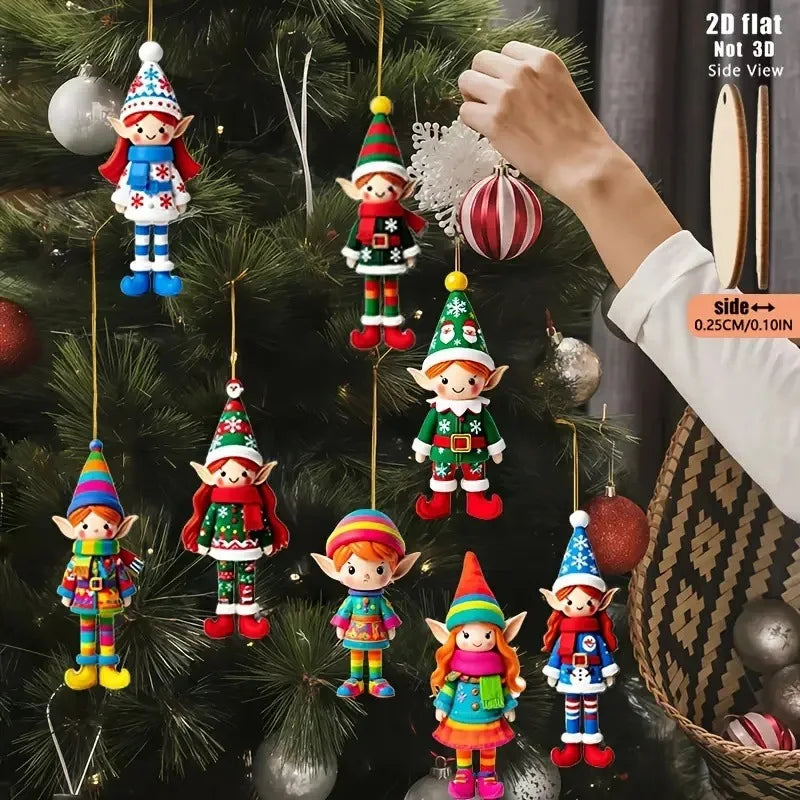 Christmas Wooden Angel Elf Ornaments | 8/16/32Pcs Gift Tags Christmas Tree Ornaments Babs