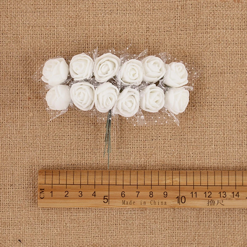 144pcs Mini Foam Rose Heads – DIY Wedding & Home Décor Artificial Flower Heads Babs