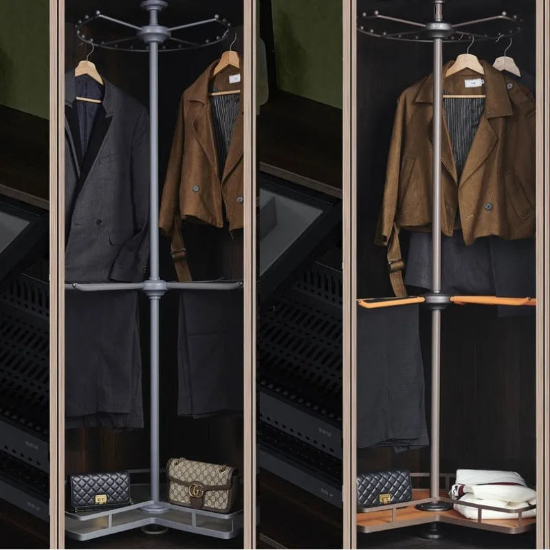 Rotating Coat Rack – Modern 6-Hook Metal Clothes Stand Rotating Coat Rack Babs
