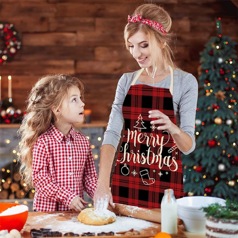 Linen Christmas Apron – Festive Kitchen Gift for the Holidays Christmas Kitchen Apron Babs