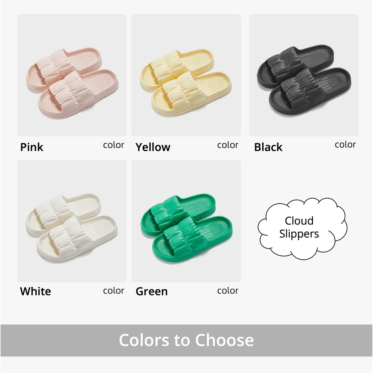 Women's Cloud Slippers EVA Platform Non-Slip Flip Flops Platform Flip Flops Babs