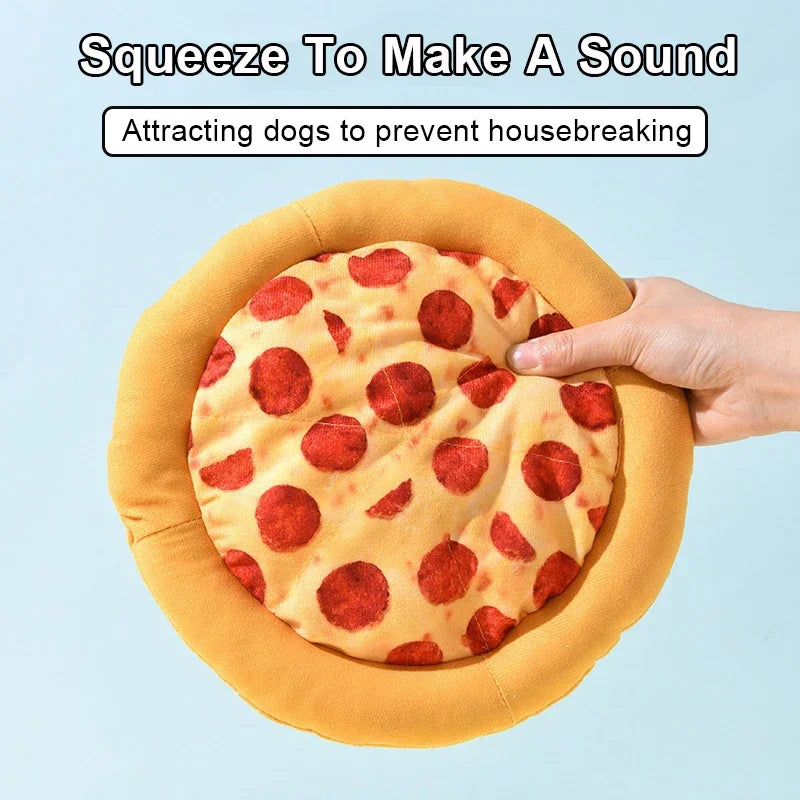 Plush Squeaky Dog Toy – Doughnut & Pizza Shape | Babs Plush Squeaky Dog Toy Babs
