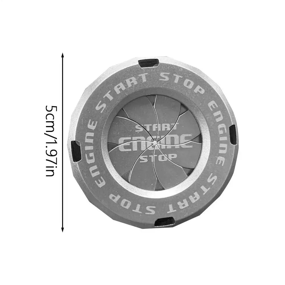 Car Engine Start Stop Button Rotatable Protective Cover Cap Car Interior Accessory Babs Silver