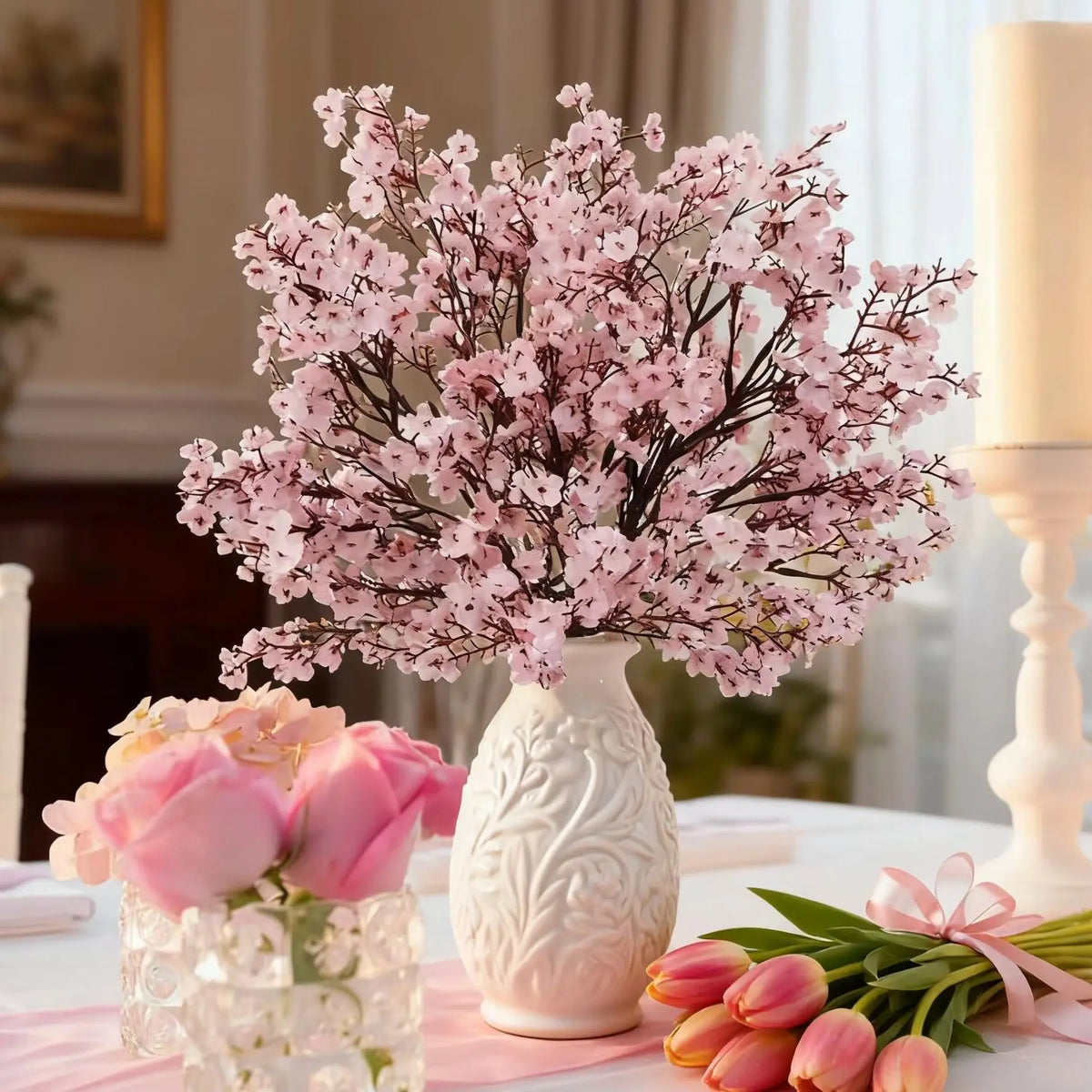 Artificial Silk Flower Bouquet – Wedding & Holiday Decor (2/4 PCS) Artificial Flower Bouquet Babs