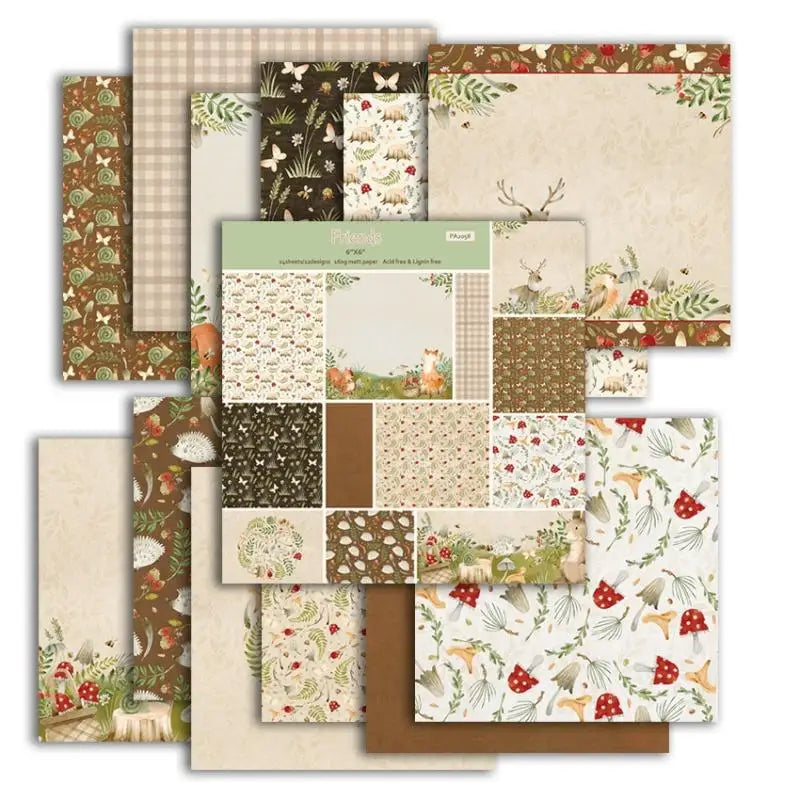 6x6" Vintage Scrapbooking Paper Pad – 20 Assorted Patterns Scrapbooking Paper Pad Babs