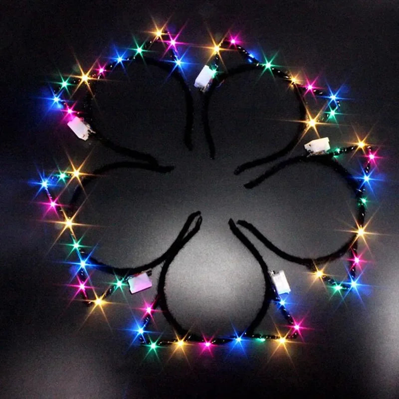 LED Cat Ear Headband – Flashing Glow Party Hair Accessory LED Party Headband Babs