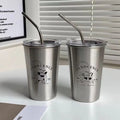 Large Stainless Steel Straw Cup with Lid – Hot & Cold Drinks Stainless Steel Tumbler Babs set