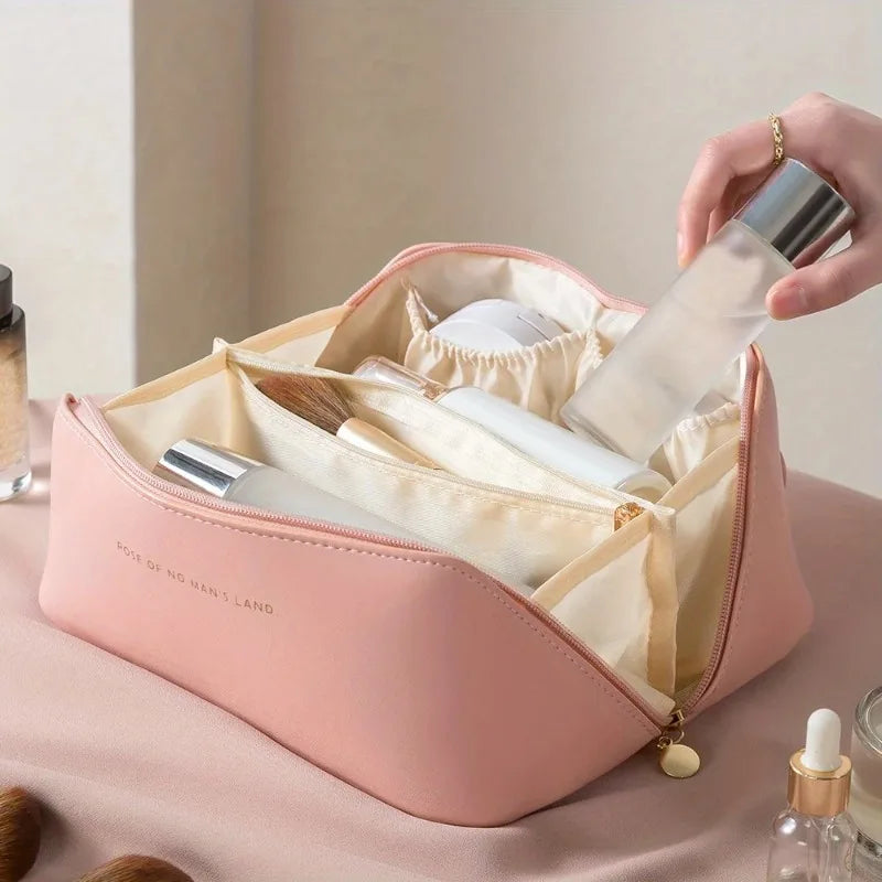 Travel Makeup Bag – PU Leather Cosmetic Organizer with Zipper Cosmetic Organizer Bag Babs