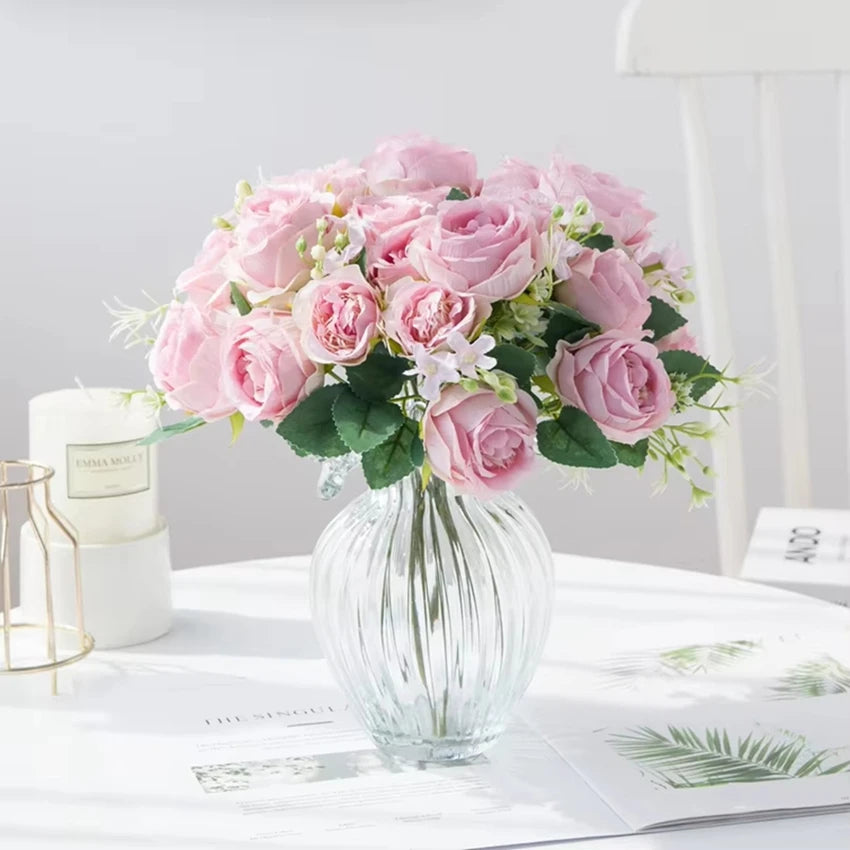 Silk Peony & Rose Artificial Flower Bouquet | Home Décor Artificial Flower Bouquet Babs