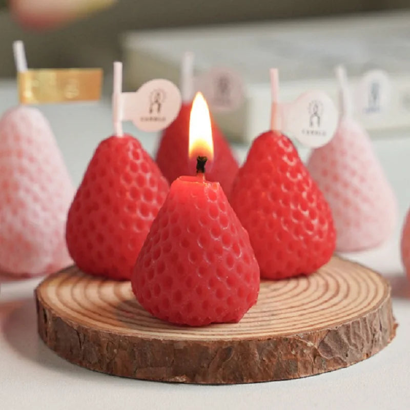 Strawberry Scented Candles Gift Box – Handmade Fruit Candles Scented Candle Set Babs