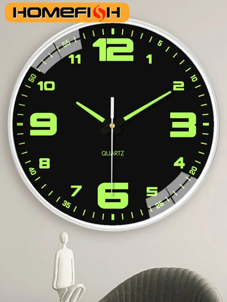8-Inch Luminous Silent Quartz Wall Clock – Hole-Free Mount Decorative Wall Clock Babs