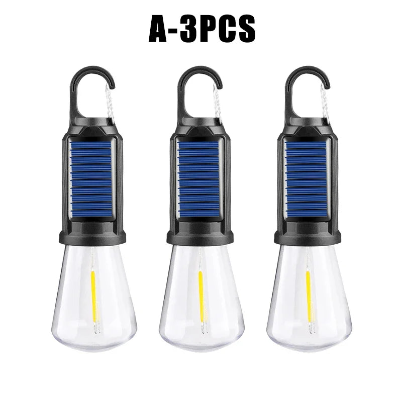 Solar Rechargeable Camping Light – Vintage Dimmable Bulb Solar Camping Light Babs A 3PCS