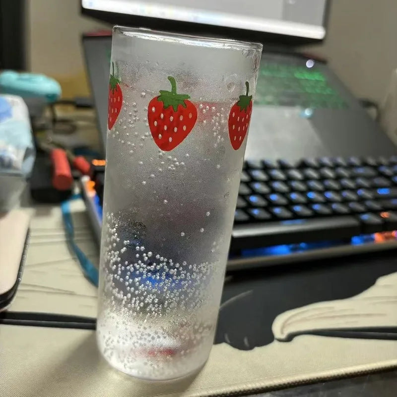 Strawberry Glass Cup – Heat Resistant Drinking Mug Drinking Glass Babs