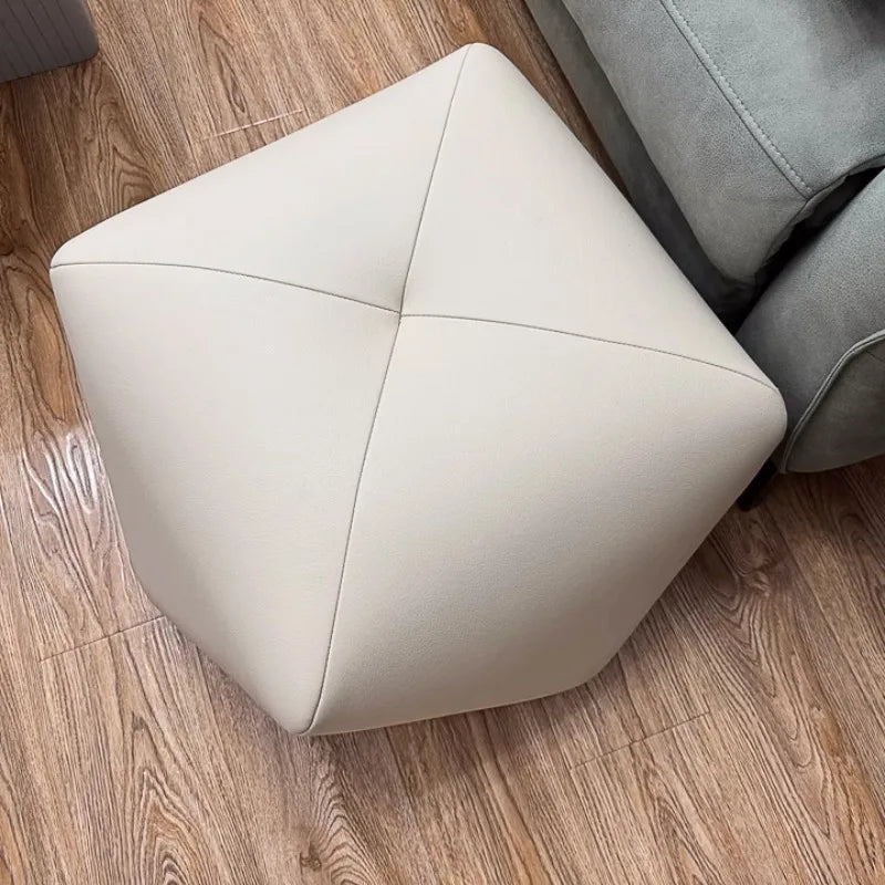 Octagonal Leather Ottoman Stool – Modern Luxury Living Room Seat Ottoman Stool Babs