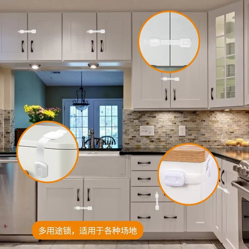 Child Safety Strap Locks for Cabinets, Drawers & Fridge 4/8pcs Baby Safety Locks Babs