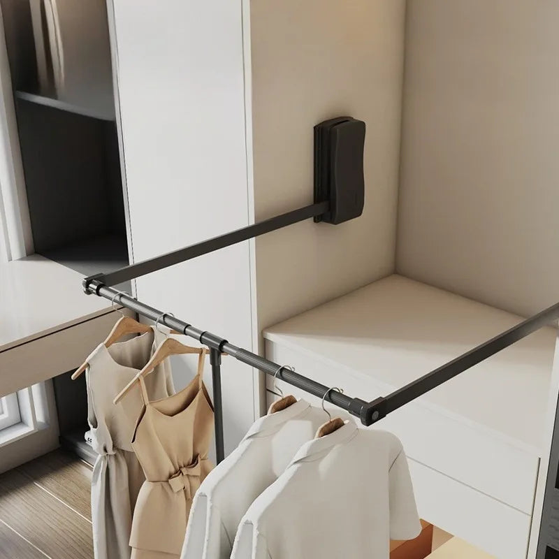 Pull-Down Lift Hanger Rod – Aluminum Wardrobe Organizer Wardrobe Hanger Rod Babs
