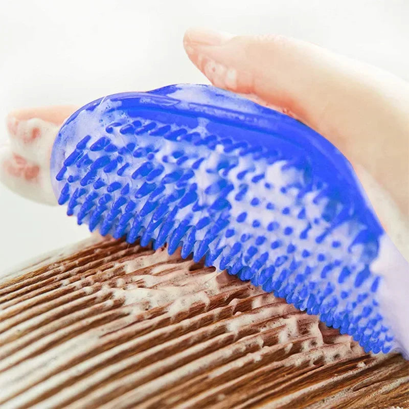 Pet Bath Massage Glove – Cat & Dog Deshedding Brush Pet Grooming Glove Babs