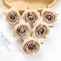 Silk Red Rose Artificial Flower Heads 5/10pcs – DIY & Decor Artificial Silk Flowers Babs Brown 5 pieces