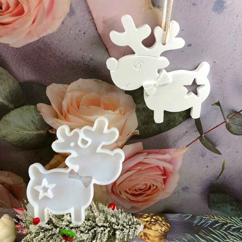 Christmas Reindeer Silicone Resin Mold – DIY Ornament Casting Silicone Resin Mold Babs