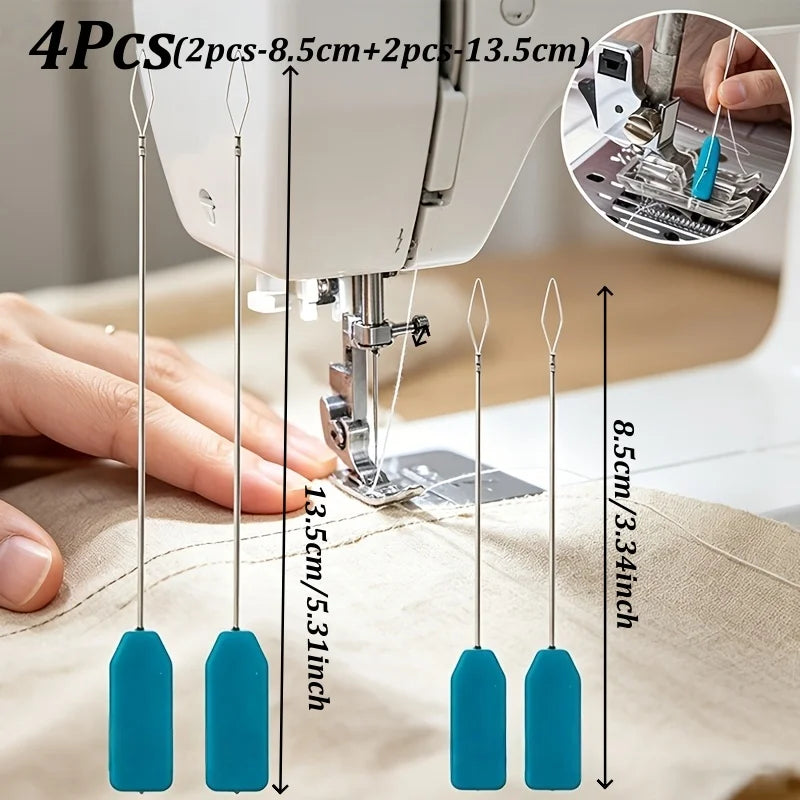 Needle Threader Blue Handle – 2/4/6 Pcs Quick Sewing Tool Needle Threader Babs 4Pcs