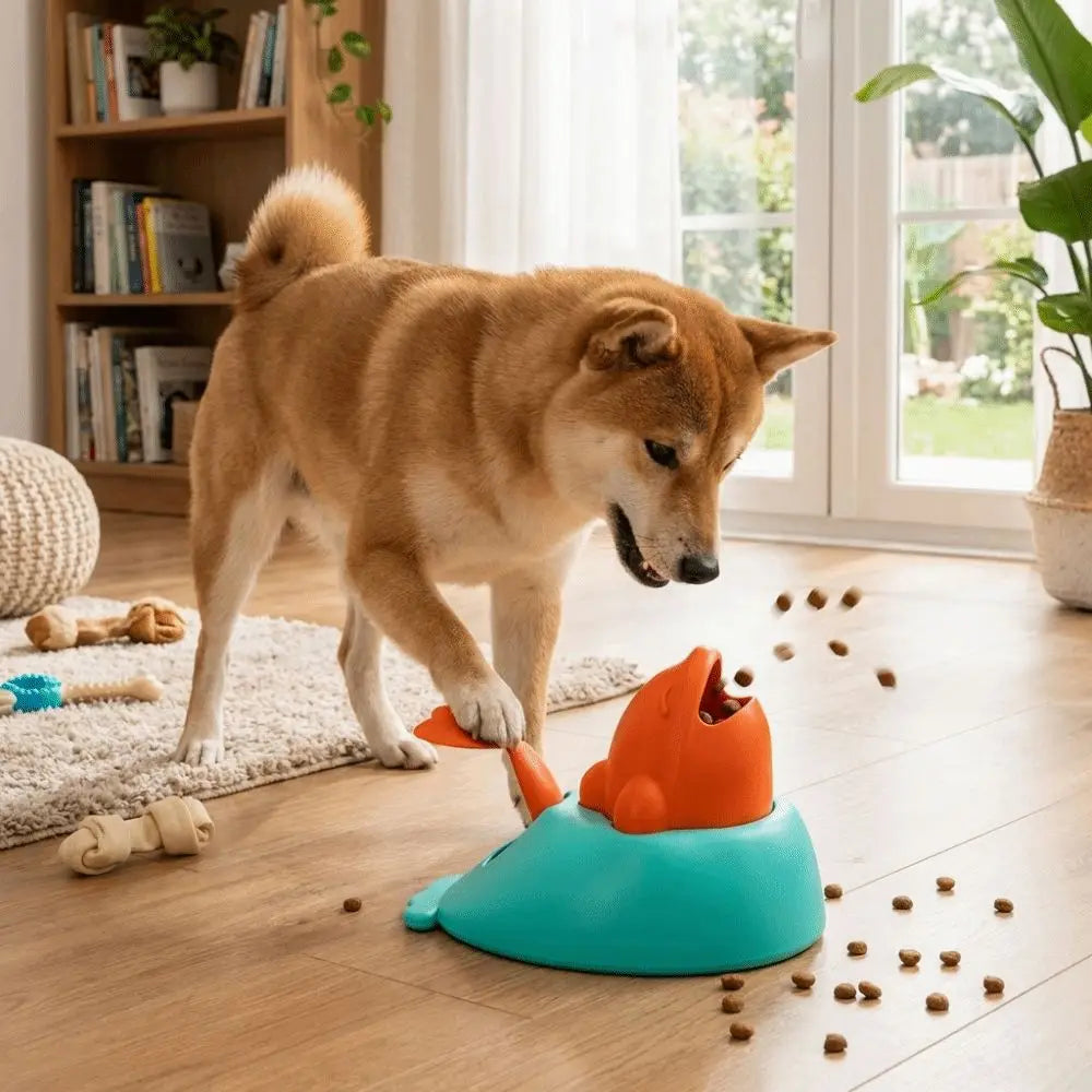 Whale Pet Treat Dispenser Puzzle Toy – Slow Feeder for Dogs & Cats Pet Puzzle Feeder Babs