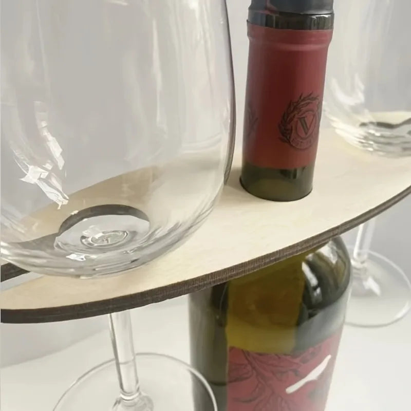 4-Piece Wooden Wine Rack Holder – Home Bar Space-Saving Set Wooden Wine Rack Babs