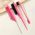 3-in-1 Hair Styling Set – Tail Comb, Edge & Eyebrow Brush Hair Styling Set Babs Rose Red