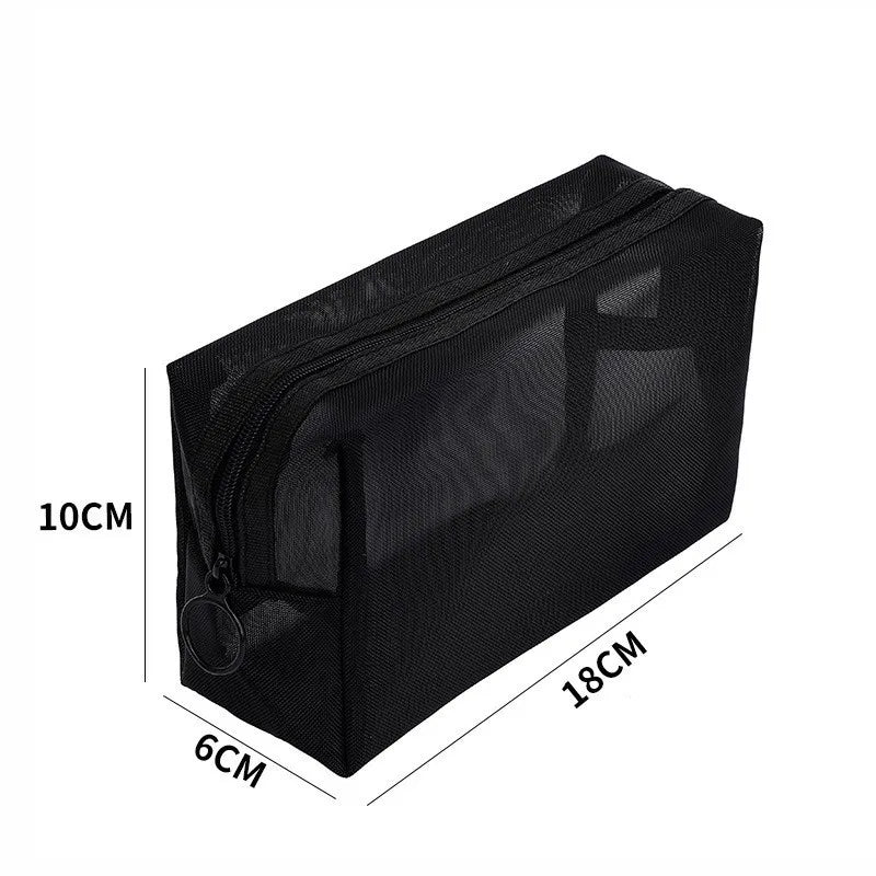 Transparent Mesh Zipper Cosmetic Bag – Makeup Organizer Pouch Cosmetic Organizer Bag Babs B 5PCS