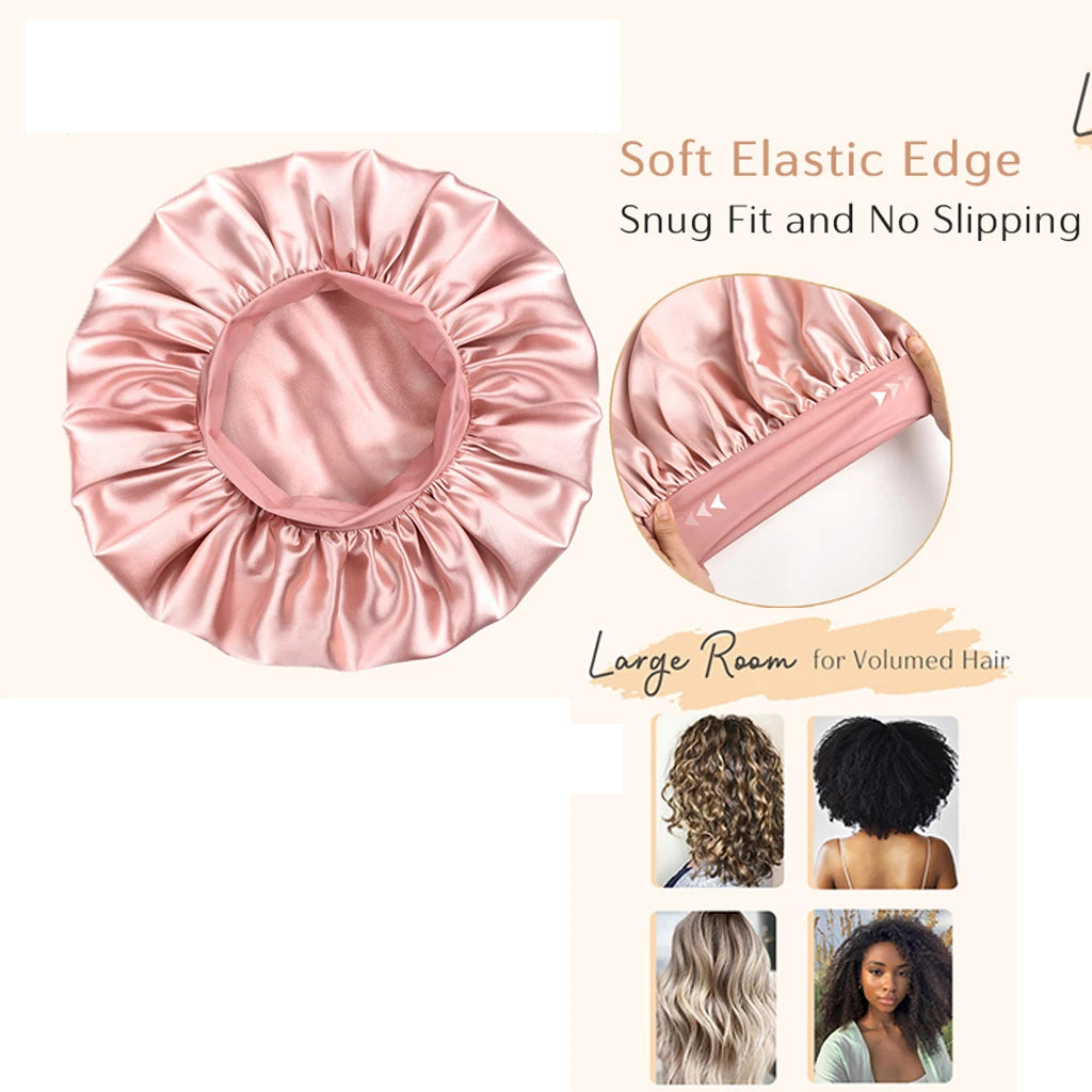Satin Sleep Bonnet – Double Layer Elastic Cap for Curly Hair Satin Sleep Bonnet Babs