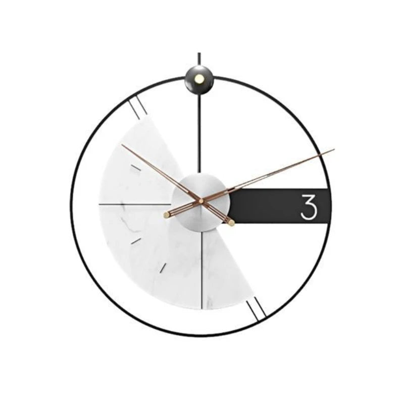 Modern Silent Wall Clock – Nordic Minimalist Metal, 63cm Silent Wall Clock Babs