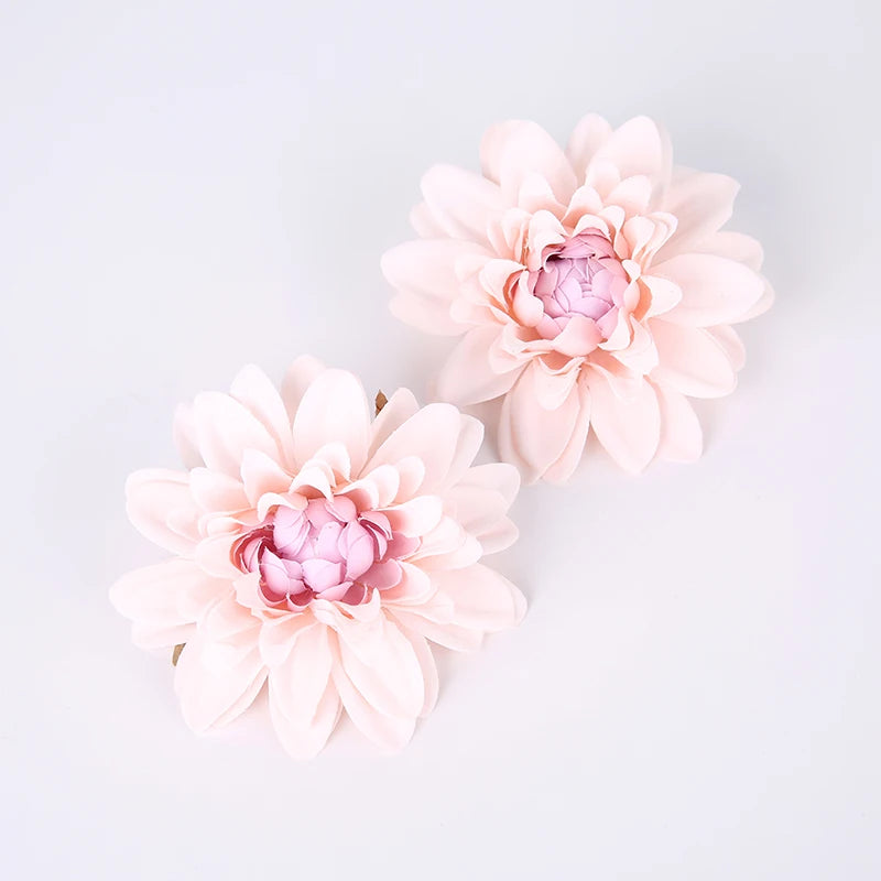 3/5Pcs Dahlia Silk Artificial Flower Heads – DIY Wreath & Decor Artificial Silk Flowers Babs 12 3Pcs
