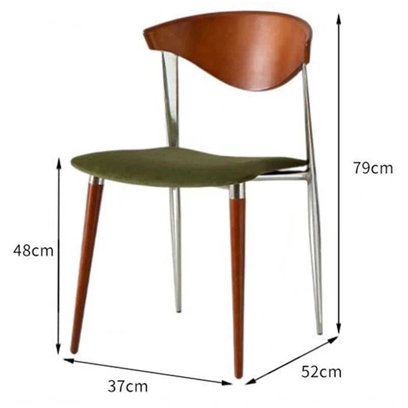 Nordic Minimalist Dining Chair | Microfiber Leather & Steel Dining Chair Babs Green-Velvet