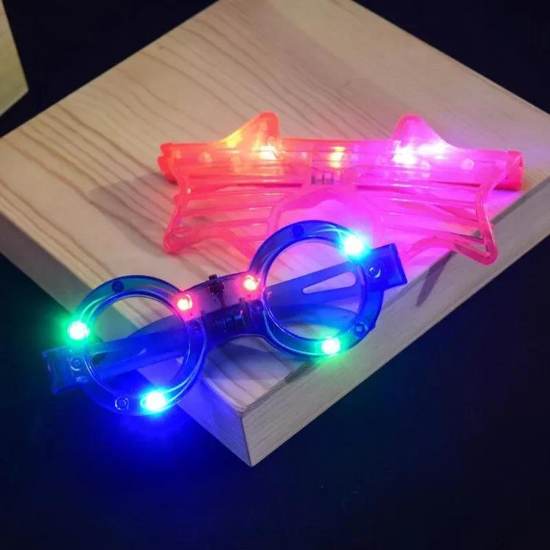 LED Blinking Cartoon Glow Glasses – 20pcs Party Pack LED Party Glasses Babs