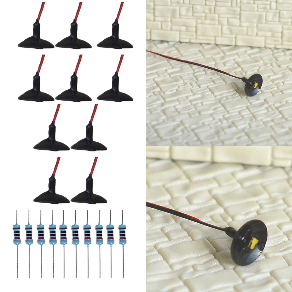 10Pcs HO/OO Scale LED Street Light Posts – Model Railway Lamps Model Railway Lights Babs