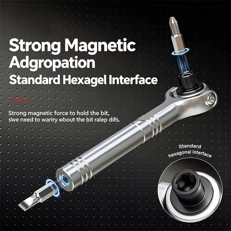 Universal 360° Ratchet Wrench & Magnetic Screwdriver Bit Tool Ratchet Wrench Babs