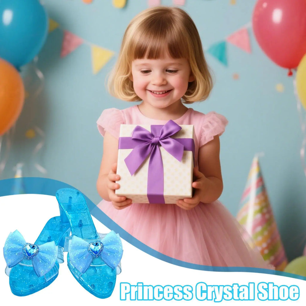 Princess Crystal Shoes Girls Dress-Up Toy High Heels Dollhouse Dress-Up Toy Shoes Babs
