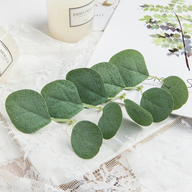 50/100Pcs Silk Eucalyptus Rose Leaves UV-Protected Artificial Decor Artificial Decorative Leaves Babs
