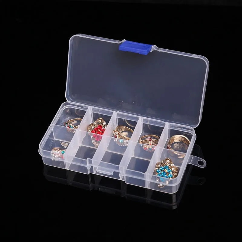 Transparent Plastic Jewelry Organizer Box – 10 to 36 Grids Jewelry Storage Box Babs