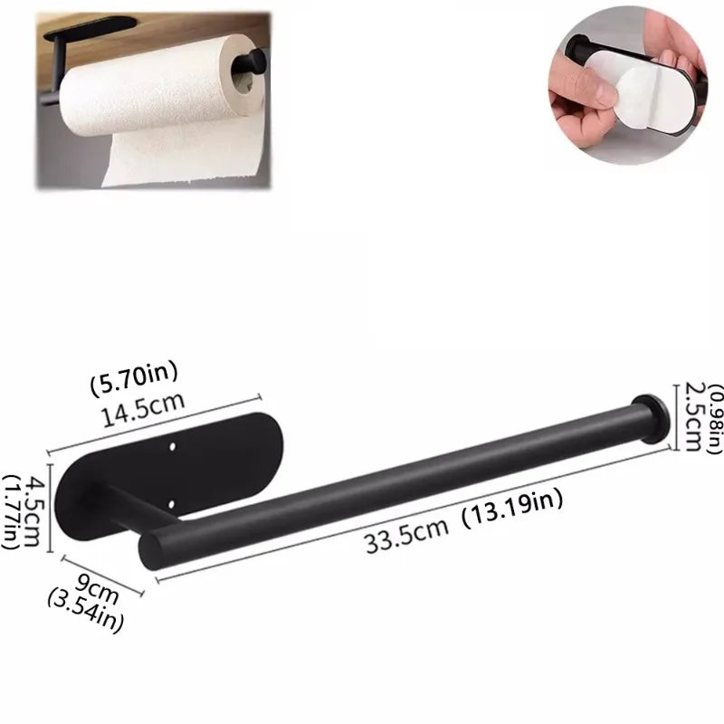 Adhesive Stainless Steel Paper Towel Holder & Napkin Rack Paper Towel Holder Babs