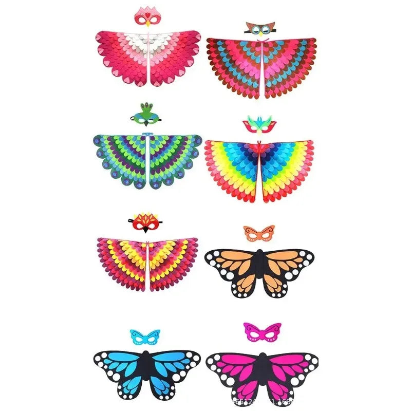 Kids Felt Bird Wing Cape & Mask Set – Halloween Costume Kids Costume Set Babs