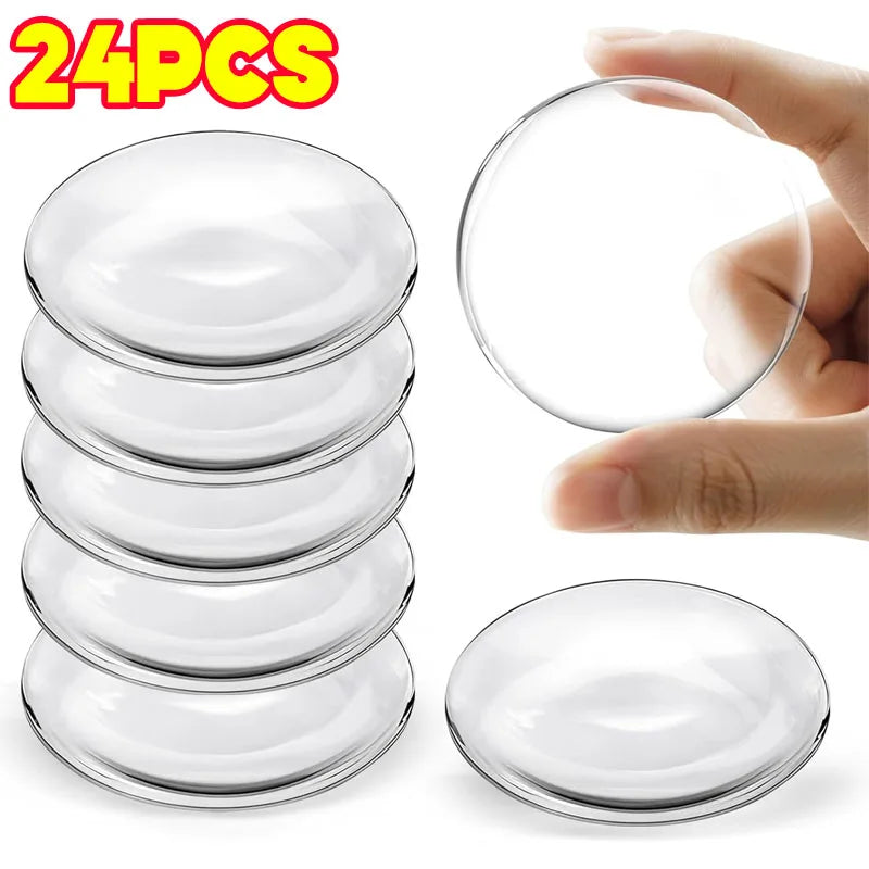 Silicone Door Stopper Bumper – Self-Adhesive Wall Protector Pad Door Stopper Bumper Babs Round-24pcs 40MMX8MM