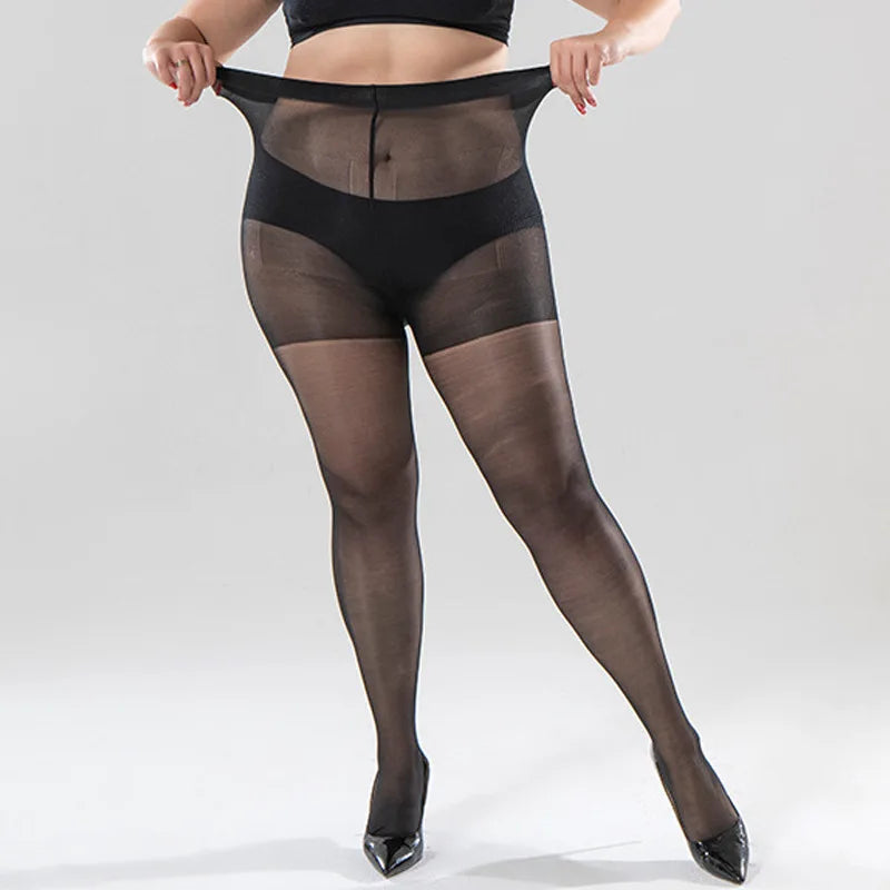 40D Plus Size Sheer Pantyhose – Anti-Run Reinforced Toe Tights Sheer Pantyhose Tights Babs One Size Black