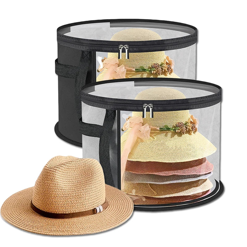 Large Round Foldable Hat Box Storage Organizer – Travel & Closet Hat Storage Box Babs