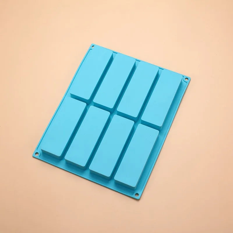 8-Cavity Silicone Chocolate Bar Mold – Fondant & Soap Making Silicone Baking Mold Babs blue